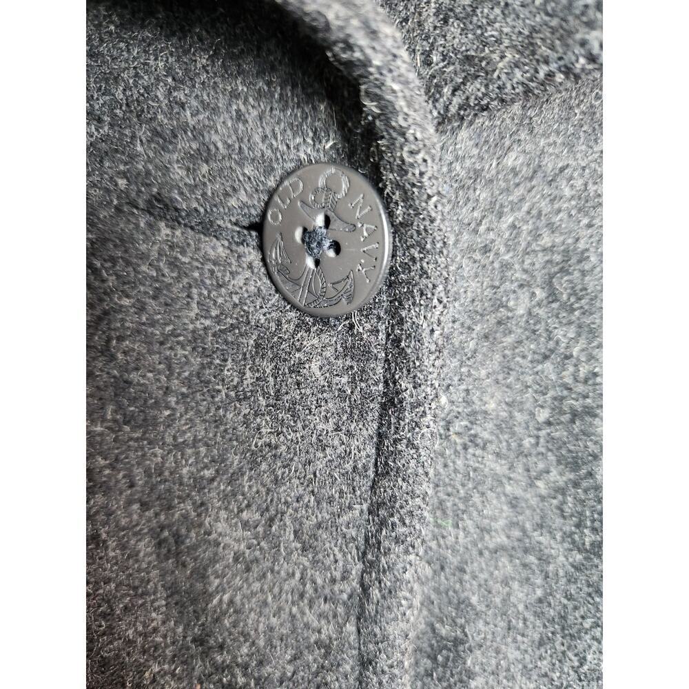 Vintage Old Navy Wool Peacoat Sz L Black/Charcoal classic preppy pockets GUC - Picture 2 of 9